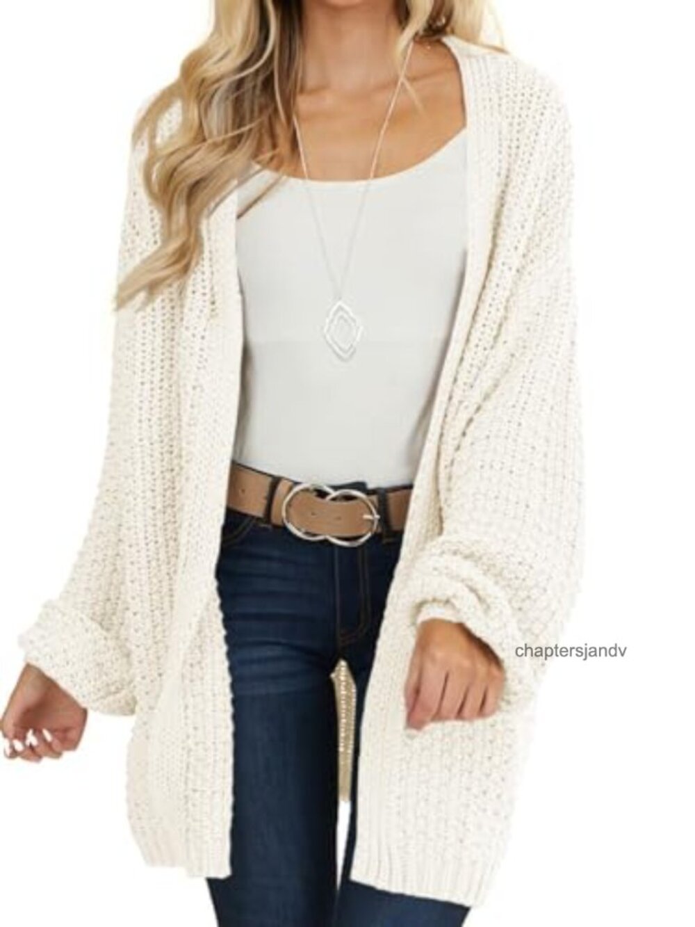Oversized Open Front Chunky Knit Cardigan Long Sleeve Lightweight Sweater Coat